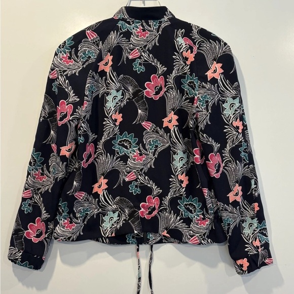 Banana Bird Floral Print‎ Drapery Bomber Jacket Womens Size XS (1003) - Picture 3 of 5